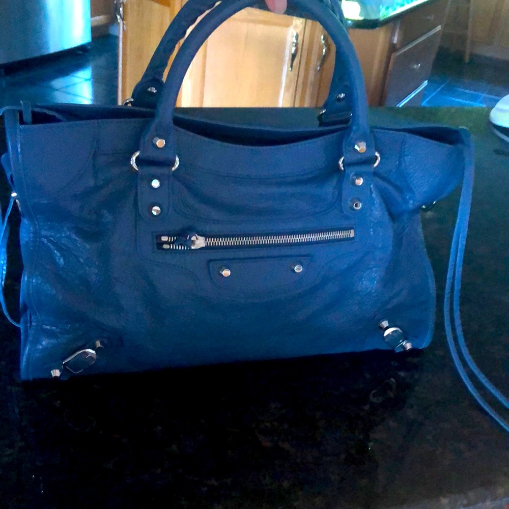 Excellent Balenciaga bag, denim blue color